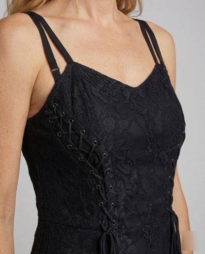 Damen Gothic Minikleid aus Spitze mit Öse