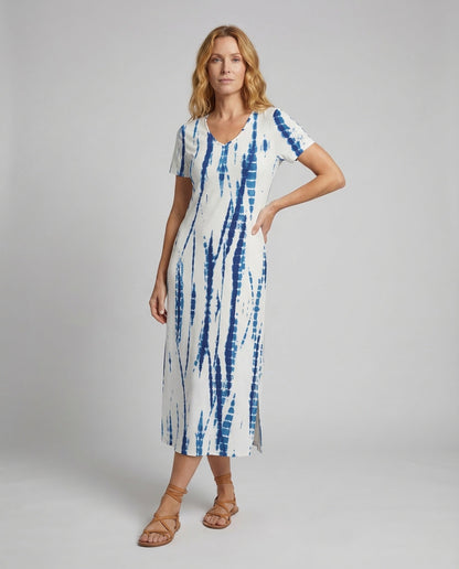 Damen Maxikleid V-Ausschnitt Mit Schlitz - Eveloria