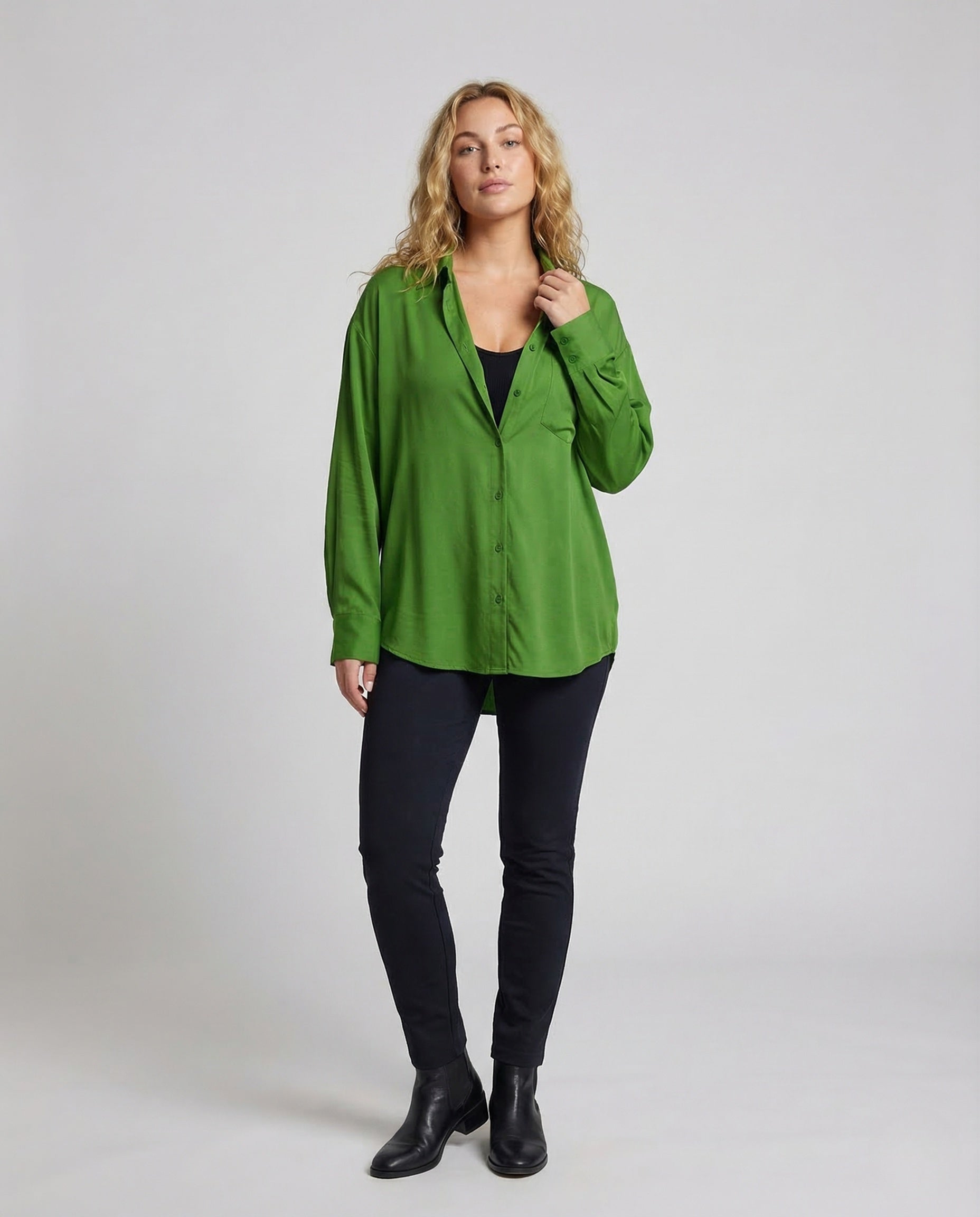 Damen Seidenbluse Weit - Eveloria