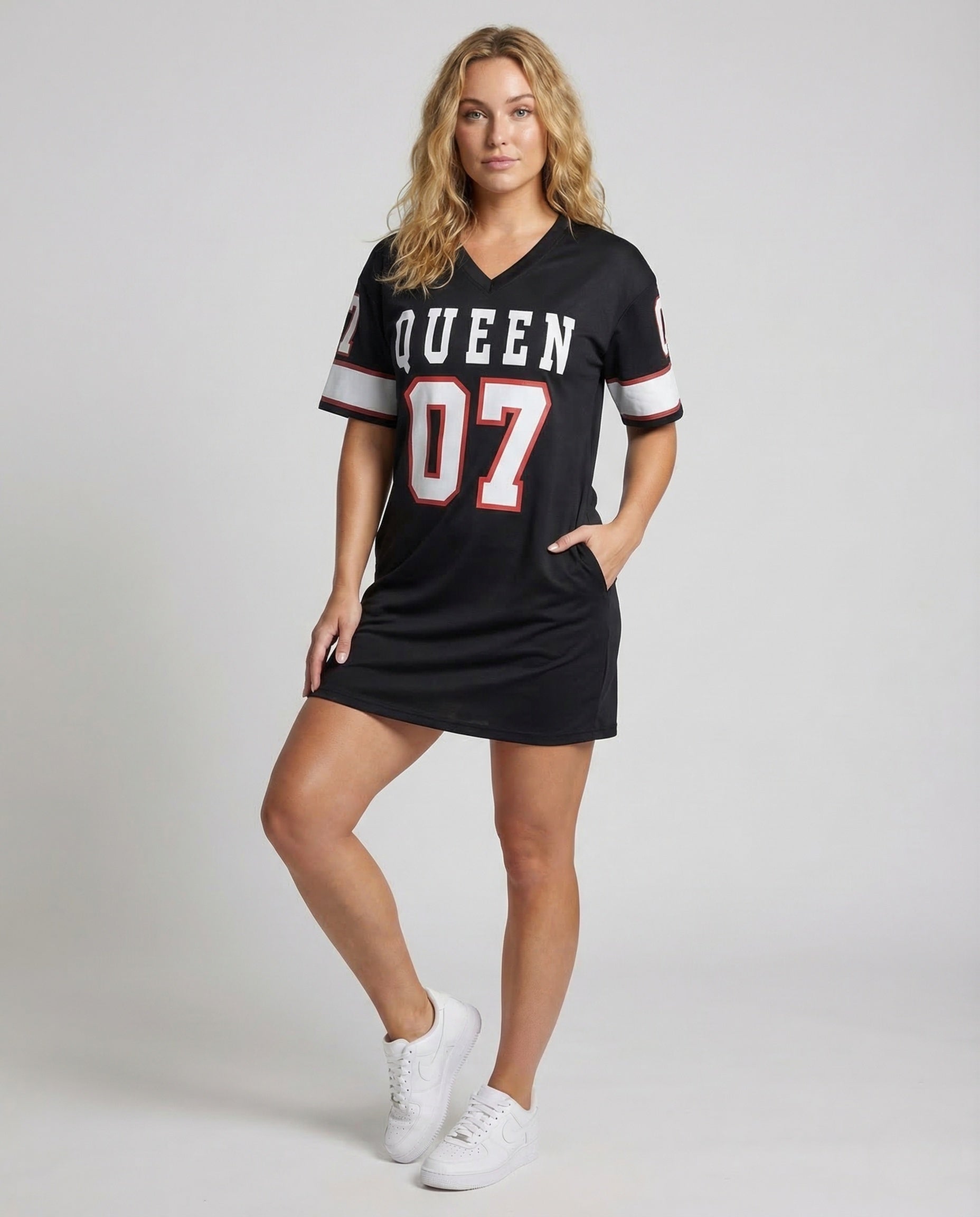 Damen Sportliches Minikleid Jerseydruck - Eveloria