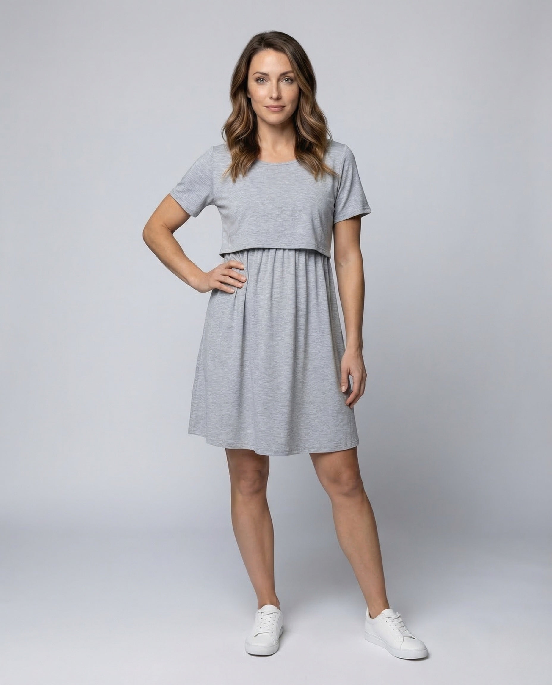 Damen Stillkleid Elastikbund Baumwolle Schwarz - Eveloria