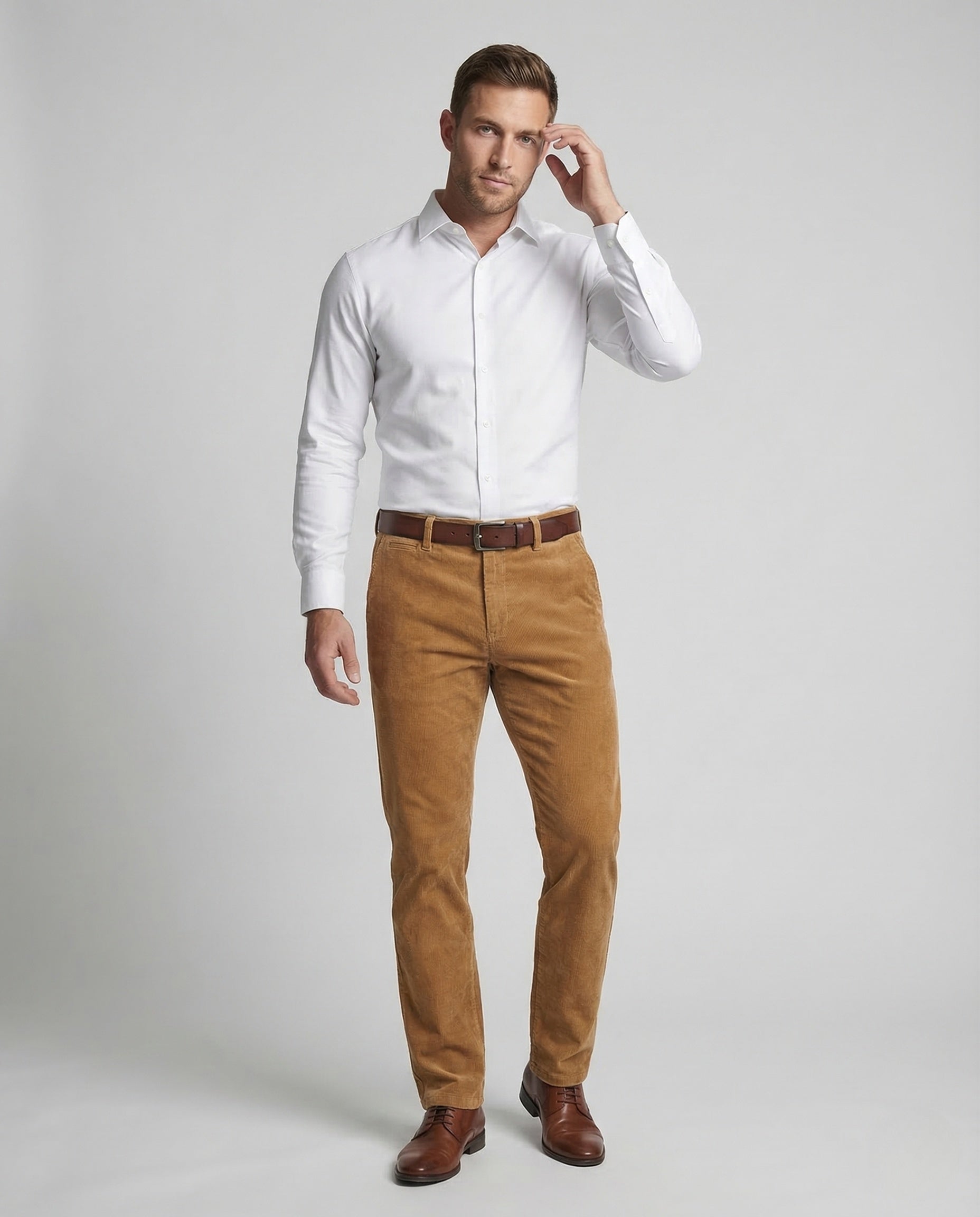 Herren Slimfit Cordhose Gerade - Eveloria