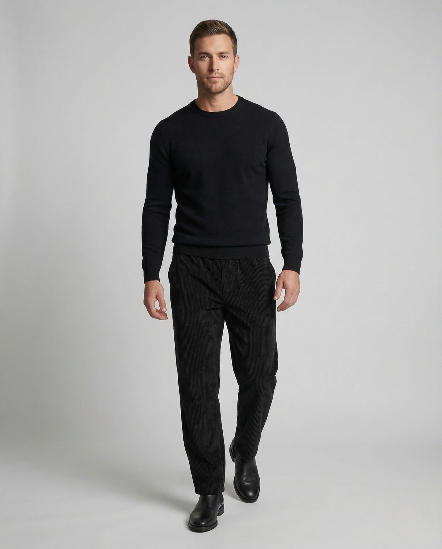 Herren Cordhose Elastikbund Weit - Eveloria