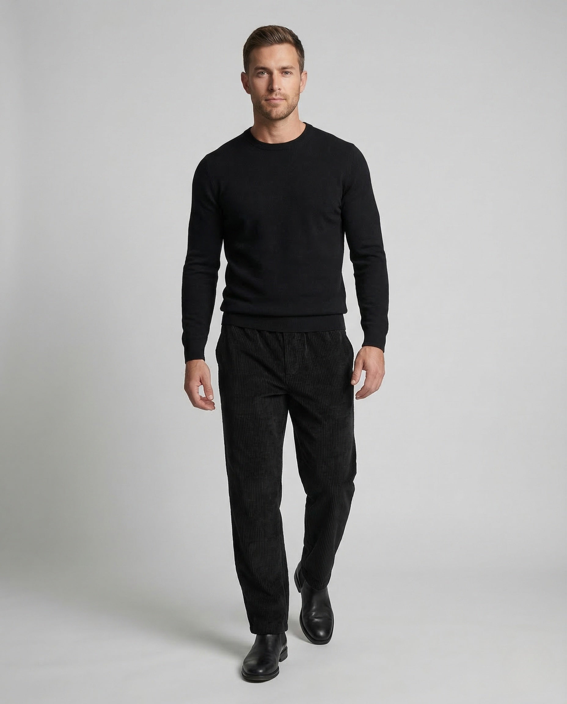 Herren Cordhose Elastikbund Weit - Eveloria