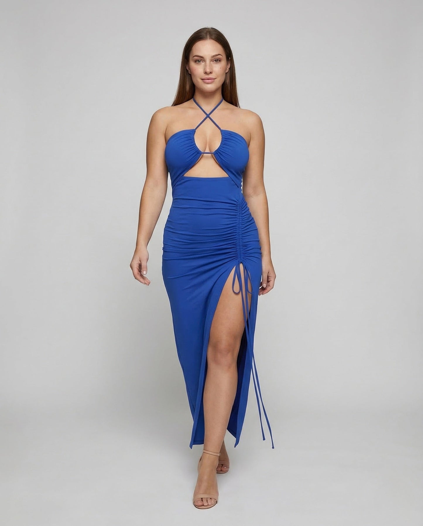 Damen Abendkleid Neckholder Cut-Out - Eveloria