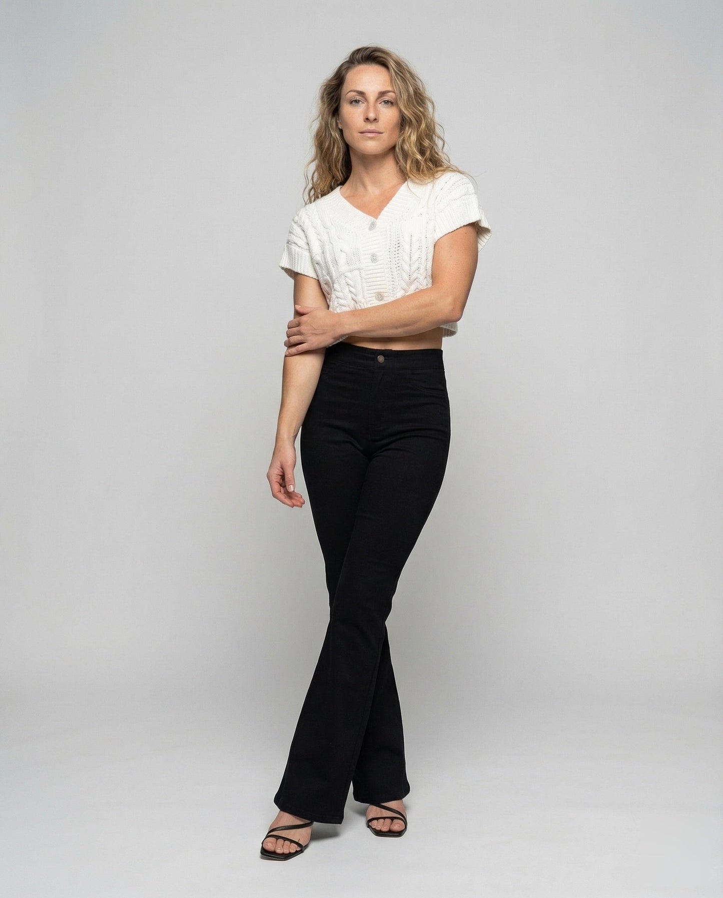 Damen High Waist Jeans Schlaghose - Eveloria