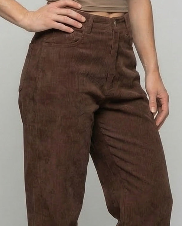 Damen High Waist Chinohose Weite Bein