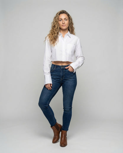 Damen Kurzarmhemd Tailliert - Eveloria