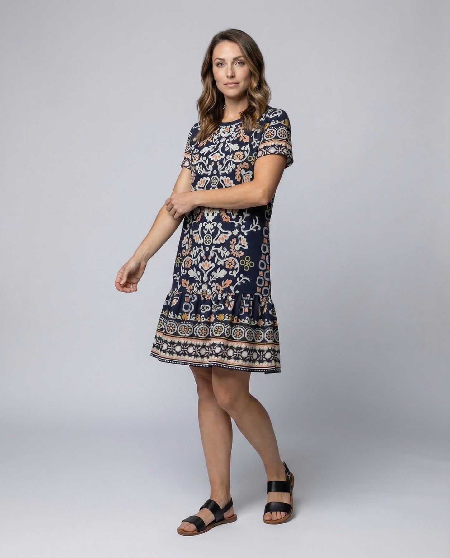 Damen Viskosekleid Ethnomuster - Eveloria