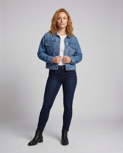 Damen Kurzjeansjacke Weite Passform - Eveloria