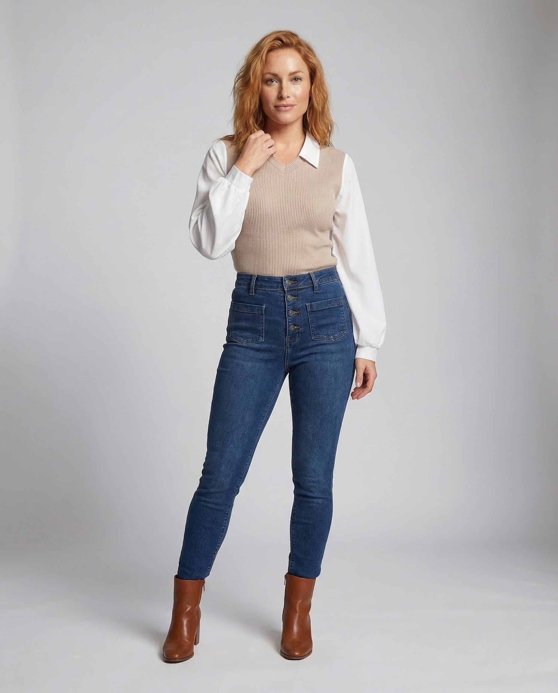 Damen Rippoberteil Chiffon Ärmel - Eveloria
