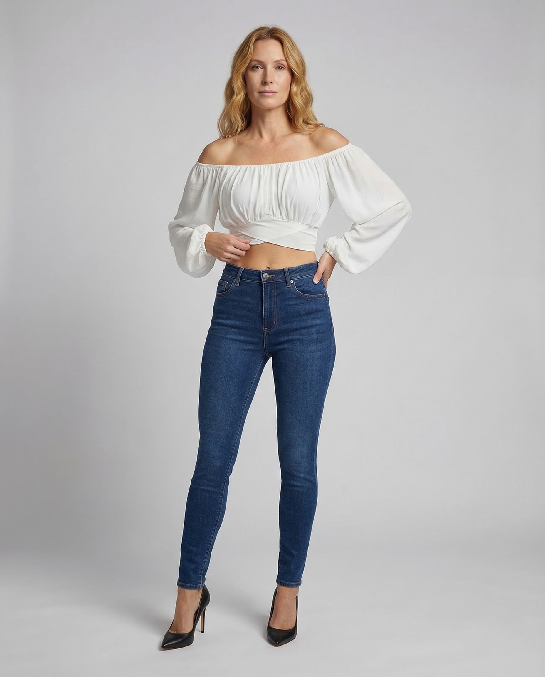 Damen Crop Puffärmel - Eveloria