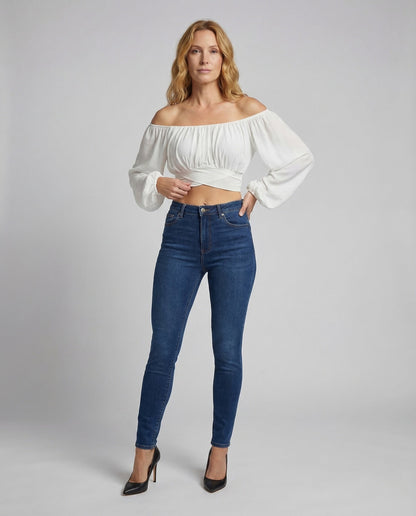 Damen Crop Puffärmel - Eveloria