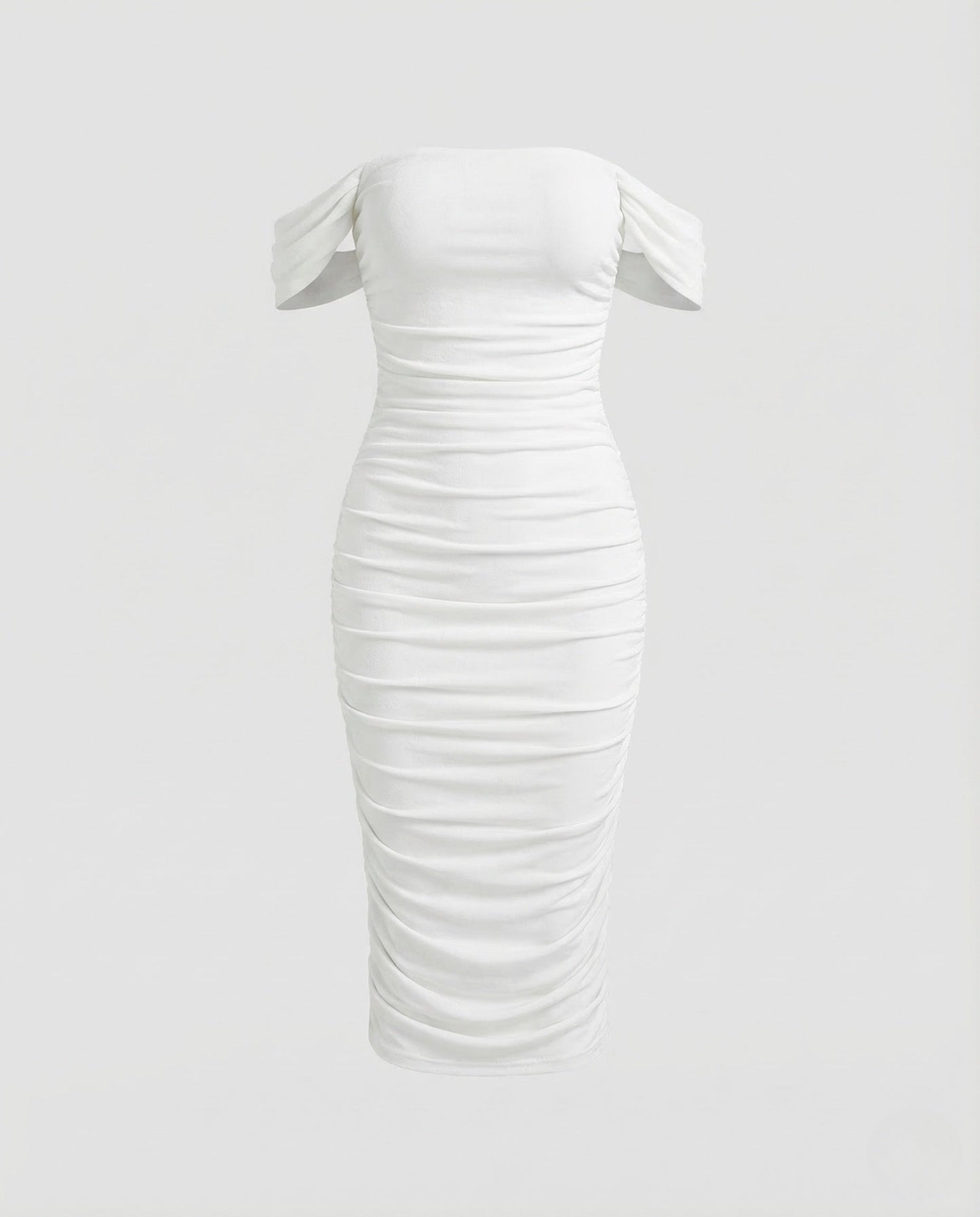 Damen Midikleid Raffung Carmen