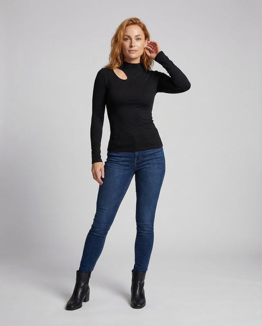 Damen Feinstrickpullover Asymmetrischer Ausschnitt - Eveloria
