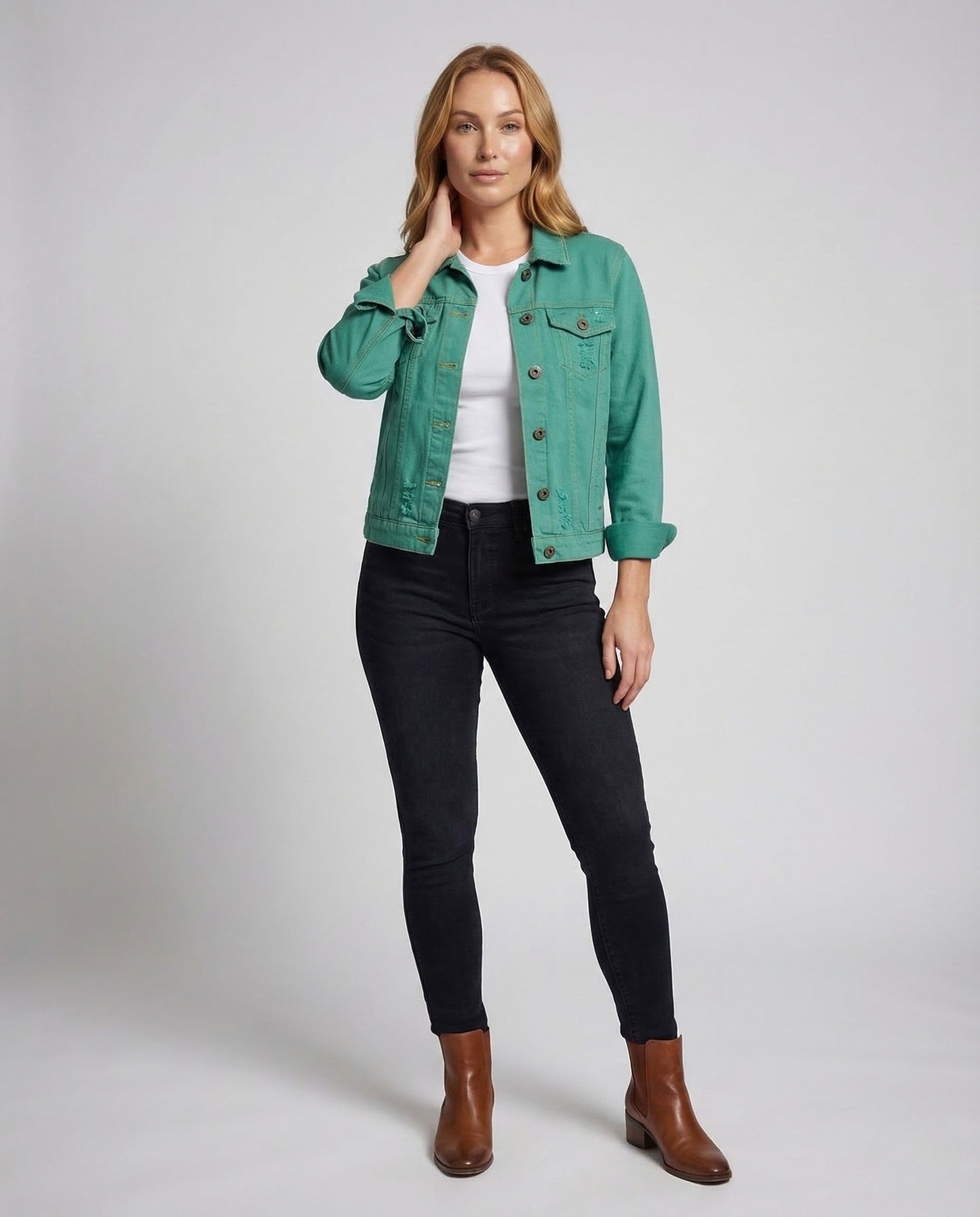 Kinder Jeansjacke Kurz Used Look - Eveloria