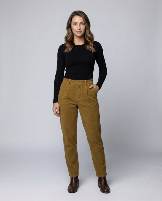 Damen Cordhose Weit mit Elastikbund - Eveloria