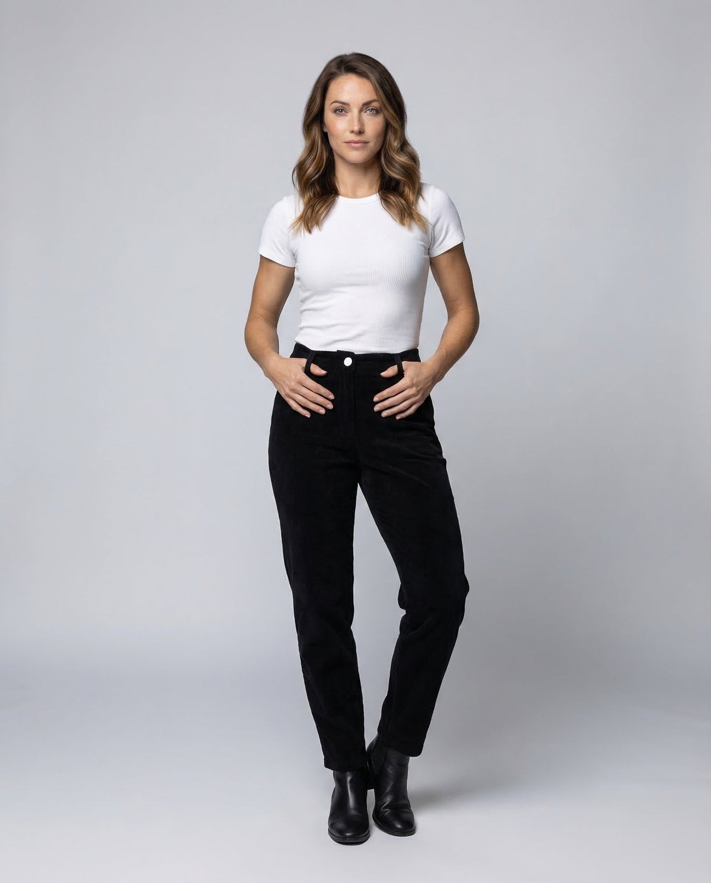 Damen Cordhose Thermofutter Elastikbund - Eveloria