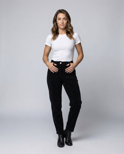 Damen Cordhose Thermofutter Elastikbund - Eveloria