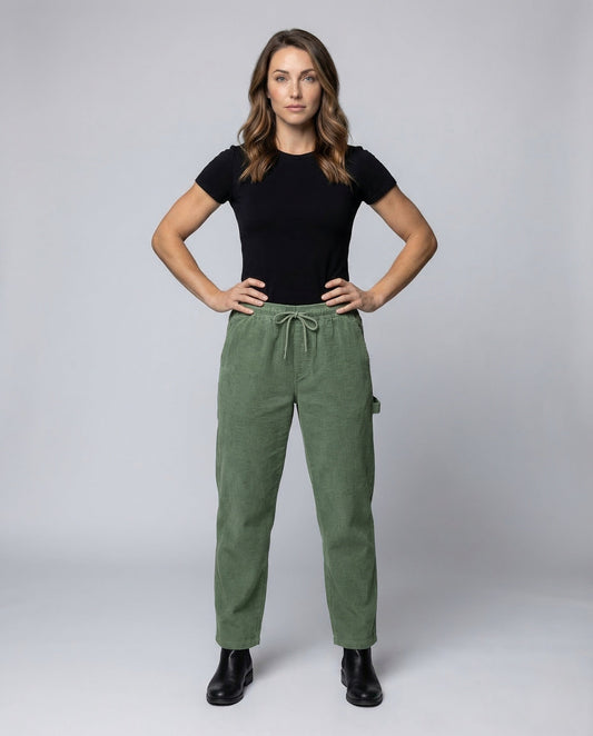 Damen Cord Jogginghose Elastikbund - Eveloria