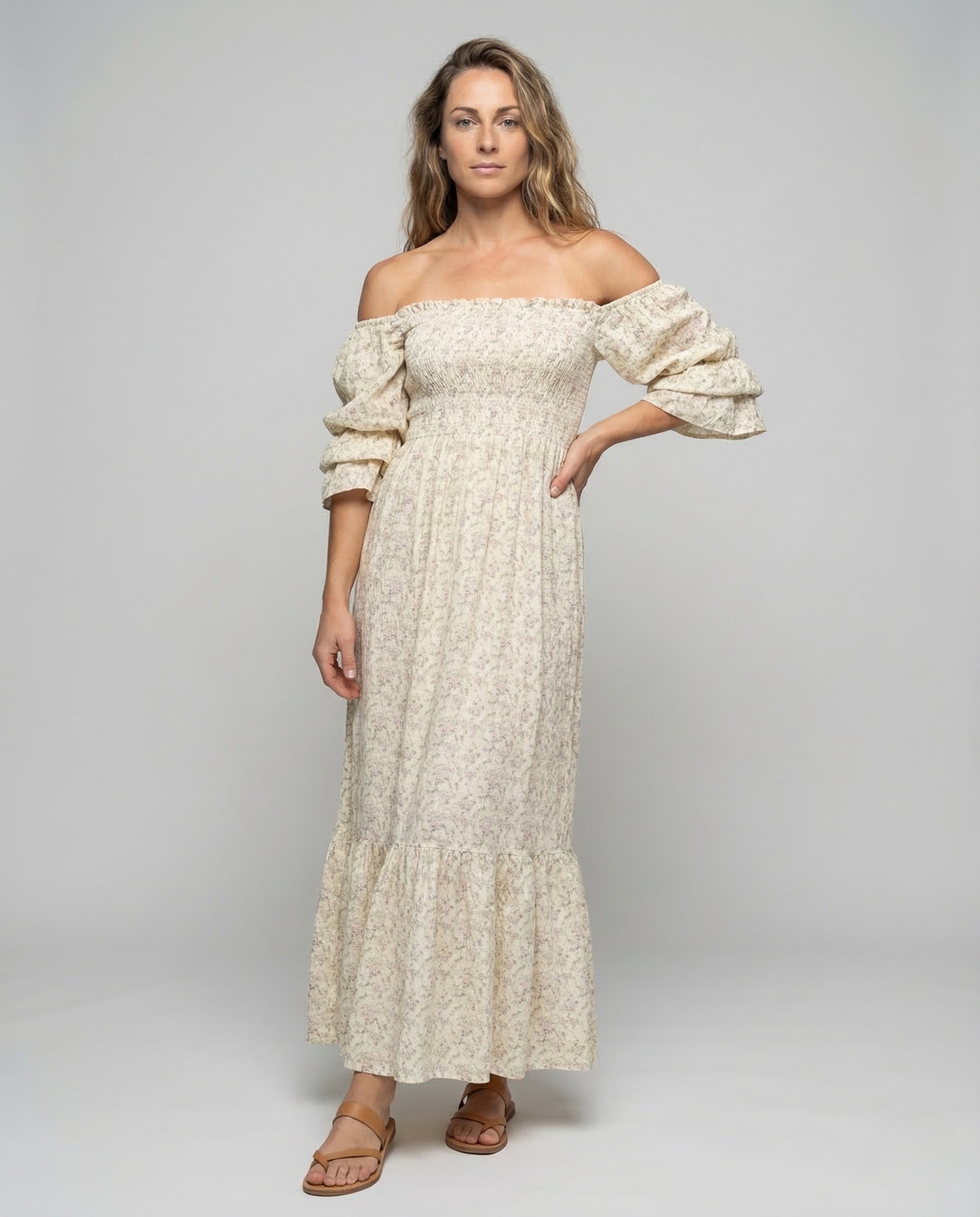 Damen Maxikleid Carmen Volant wird zu: Damen Maxikleid Carmen Volant - Eveloria