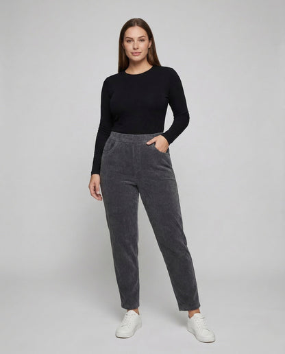 Damen Cordhose mit Teddyfutter Gerade - Eveloria
