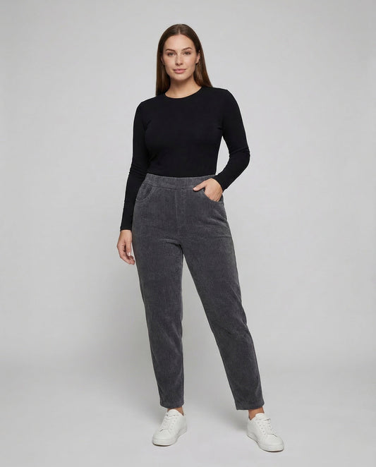 Damen Cordhose mit Teddyfutter Gerade - Eveloria