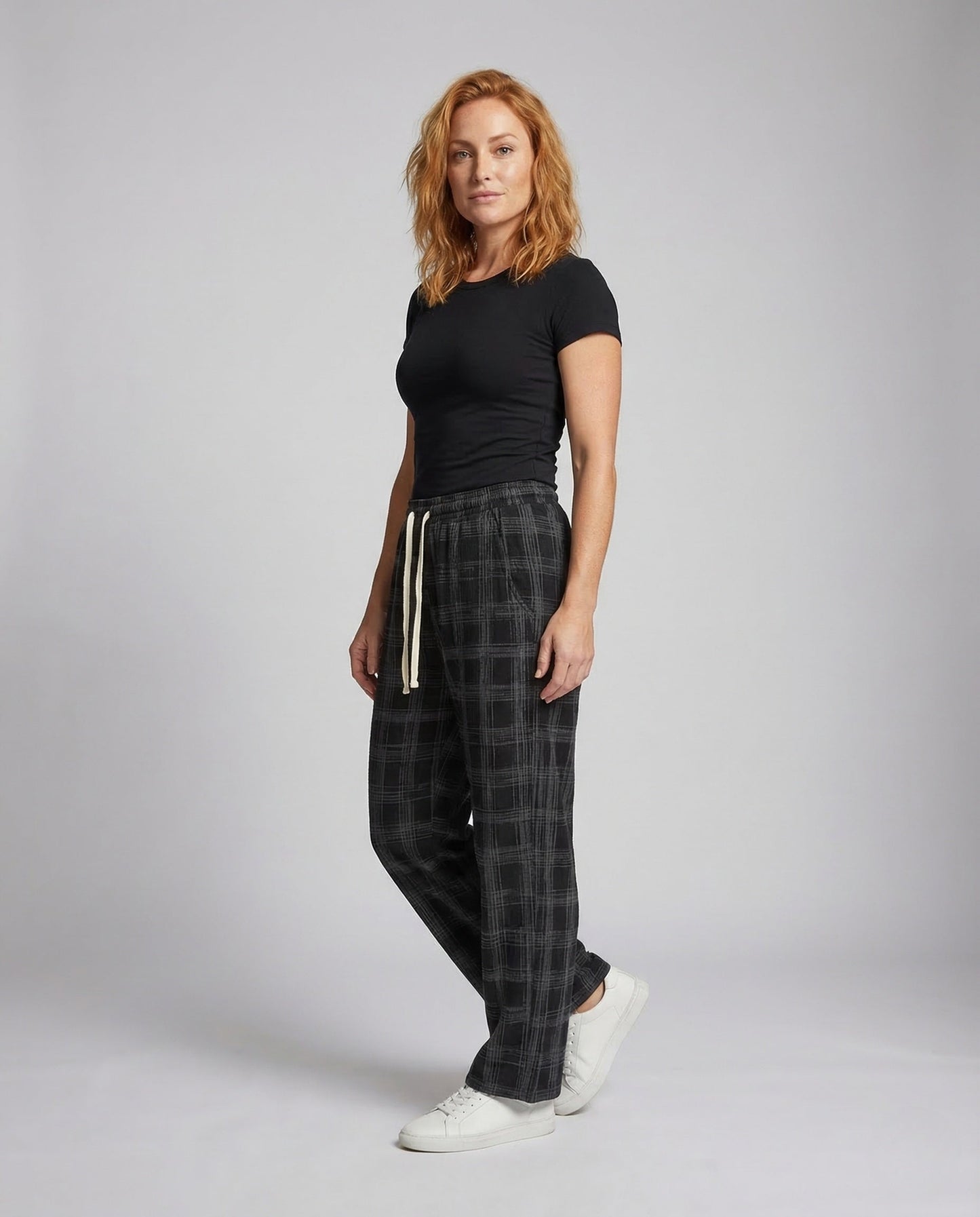 Unisex Freizeithose Kariert Oversize mit Tunnelzug - Eveloria