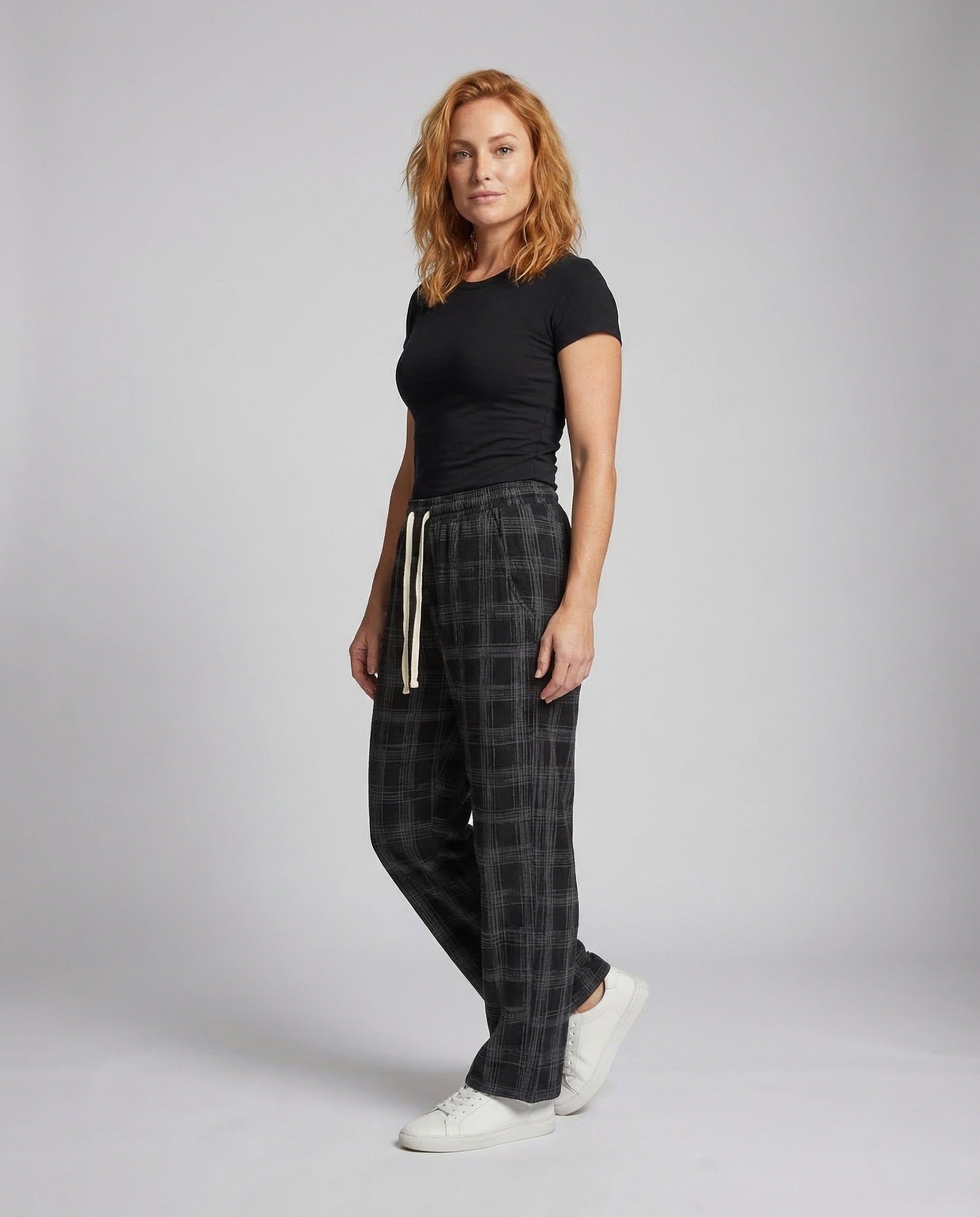 Unisex Freizeithose Kariert Oversize mit Tunnelzug - Eveloria