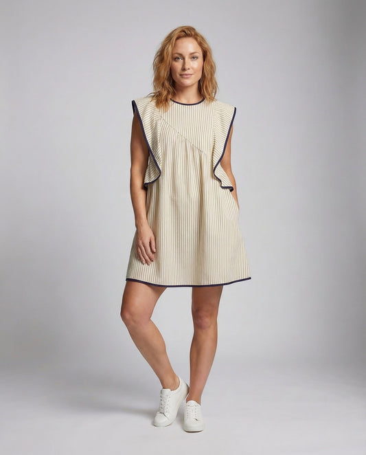 Damen A-Linie Minikleid Matrosenkragen - Eveloria
