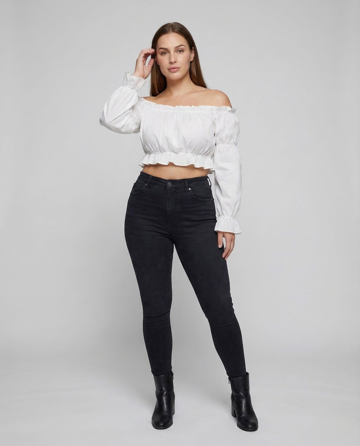 Damen Bluse Puffärmel Carmenstyle - Eveloria