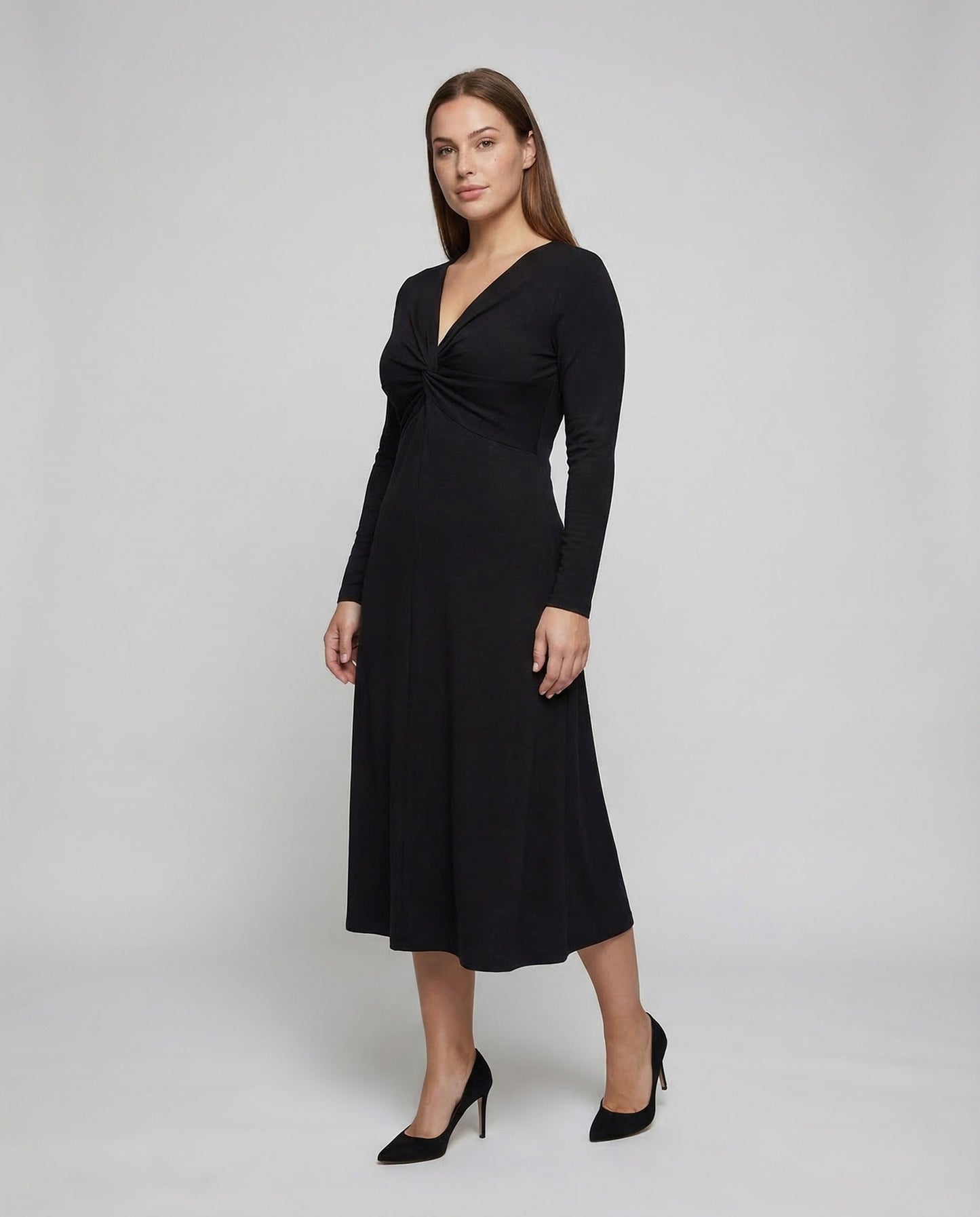 Damen Jerseykleid Langarm Twist wird zu: Damen Langarm-Jerseykleid - Eveloria