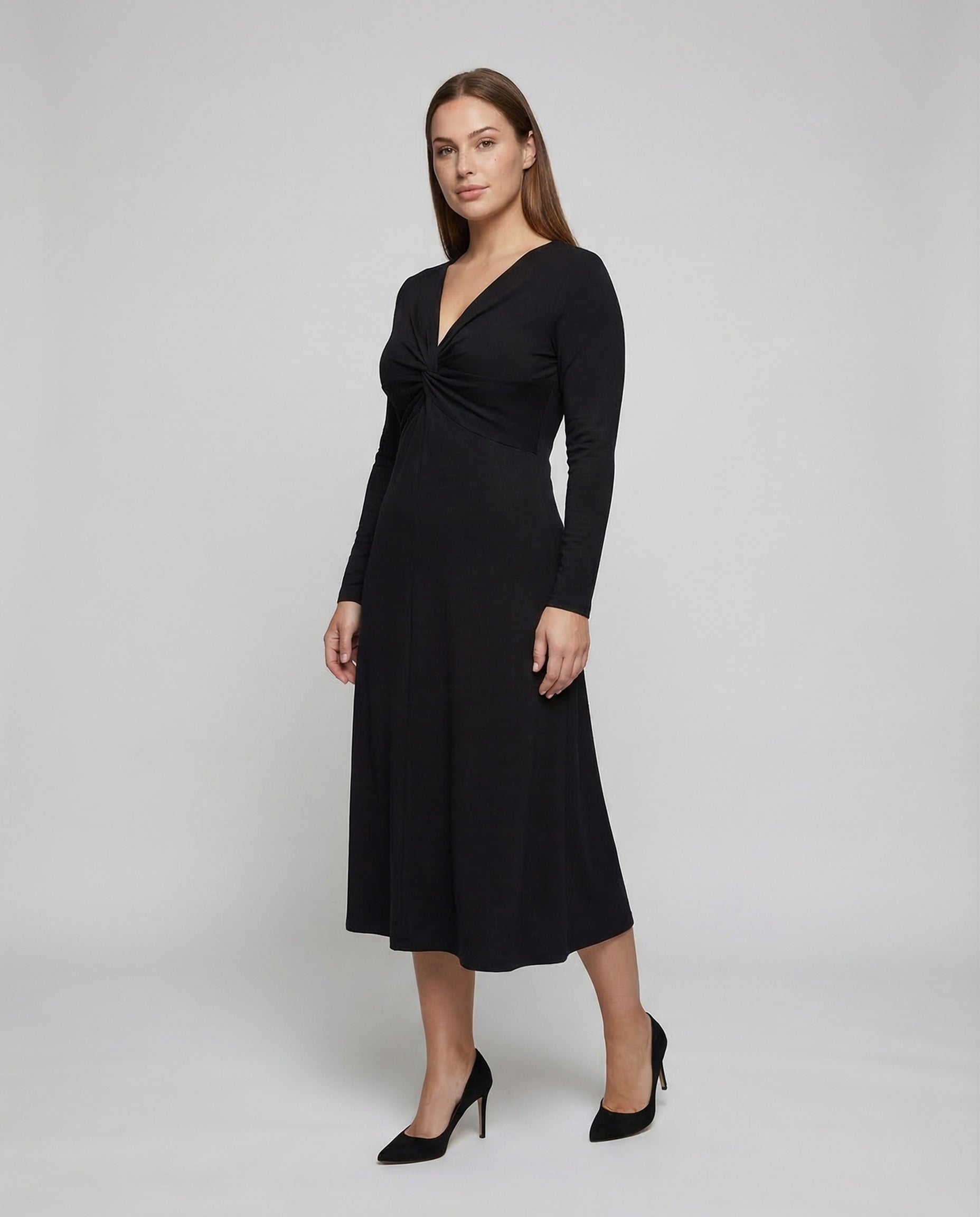 Damen Jerseykleid Langarm Twist wird zu: Damen Langarm-Jerseykleid - Eveloria