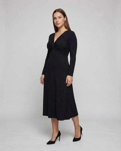 Damen Jerseykleid Langarm Twist wird zu: Damen Langarm-Jerseykleid - Eveloria
