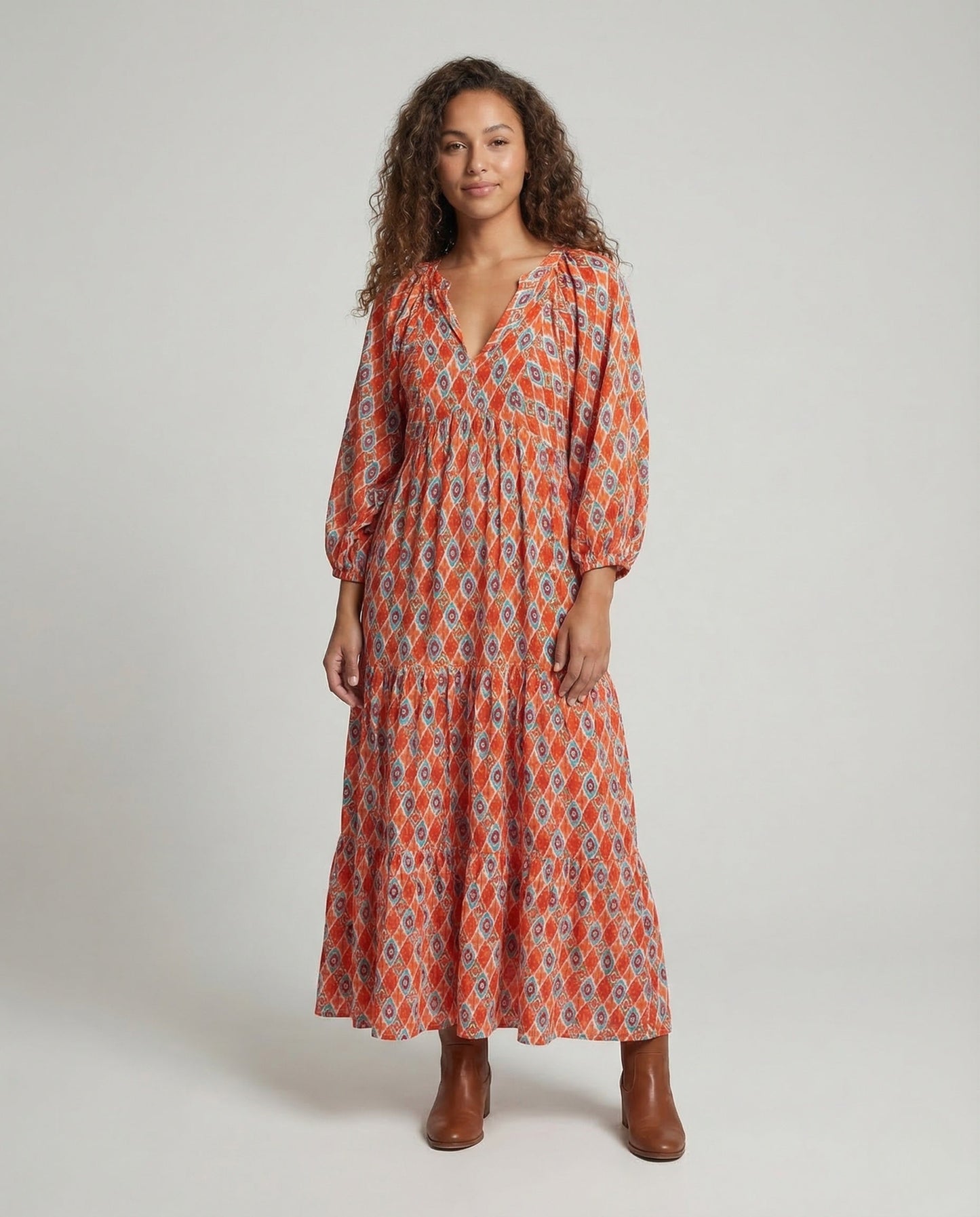 Damen Maxikleid Empire mit Ballonärmeln - Eveloria