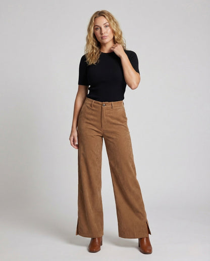 Damen Palazzo-Hose aus Velours - Eveloria
