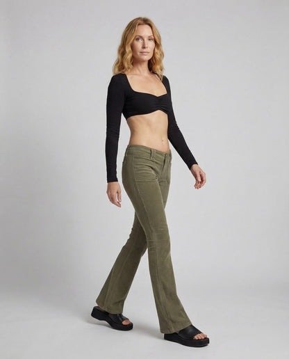 Damen Feincord Reithose Schwarz - Eveloria