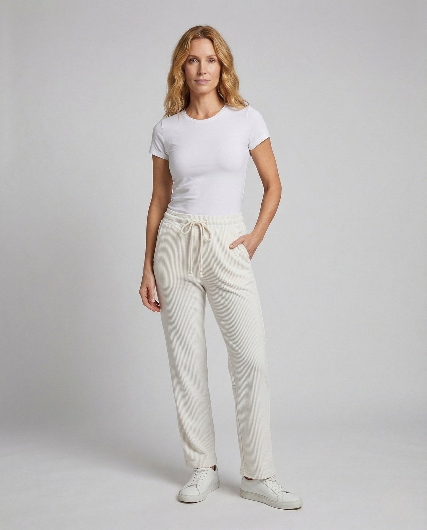 Damen Thermohose Rippstoff Schwarz - Eveloria