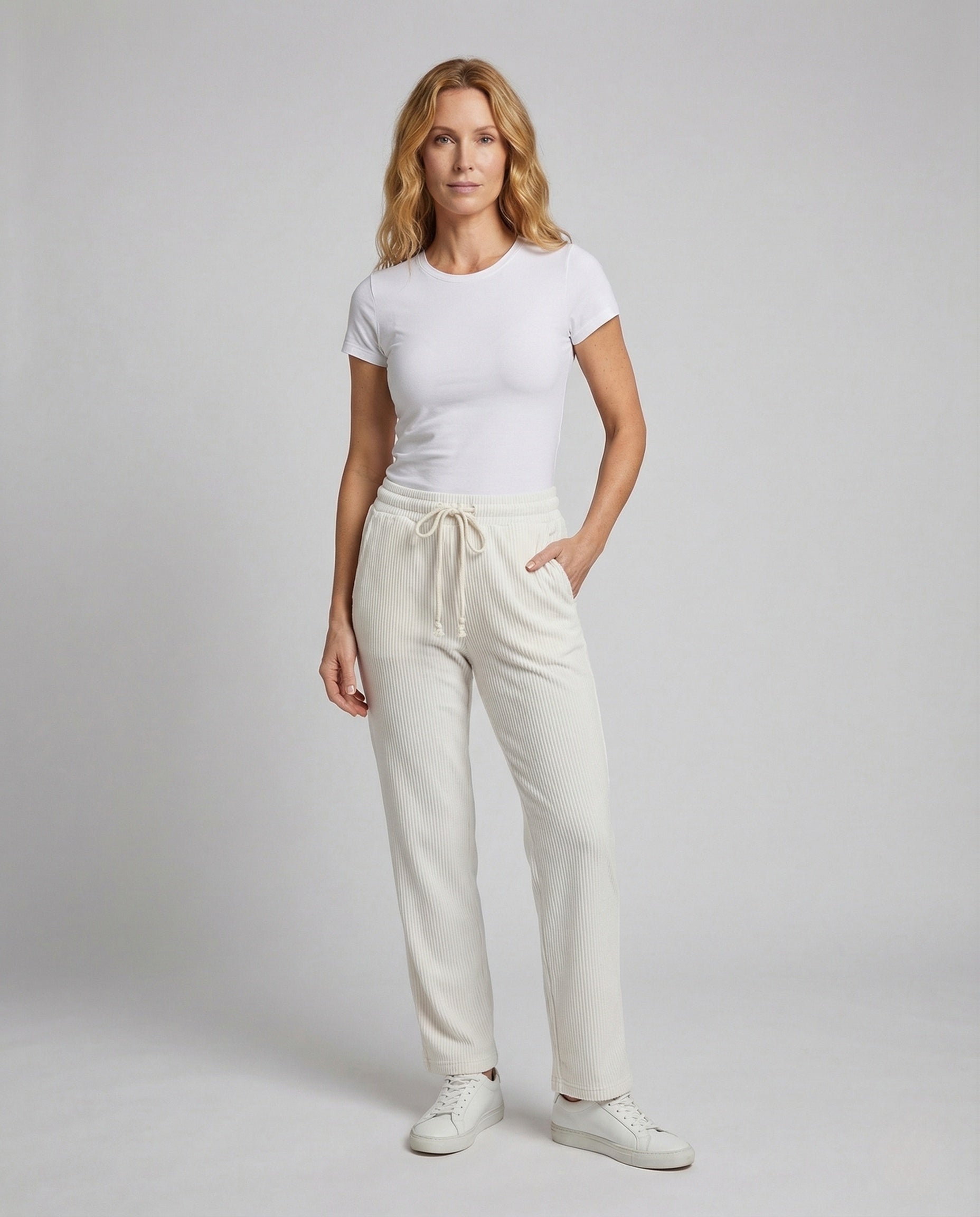 Damen Thermohose Rippstoff Schwarz - Eveloria