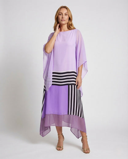 Damen Maxikleid Chiffon Fledermausärmel - Eveloria