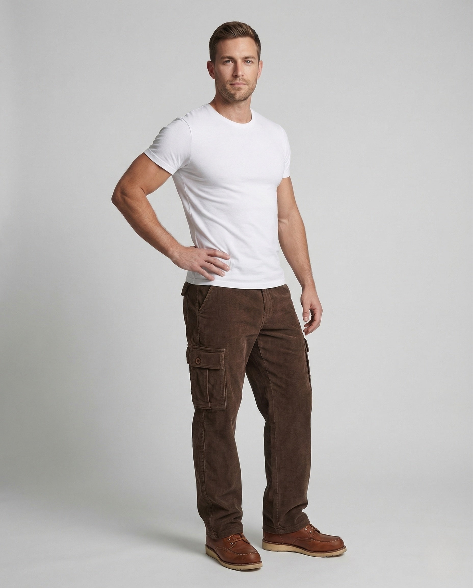 Herren Cordhose Cargo-Style Mehrere Taschen - Eveloria