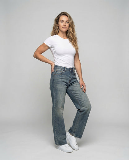 Damen Jeans Culotte Weites Bein - Eveloria