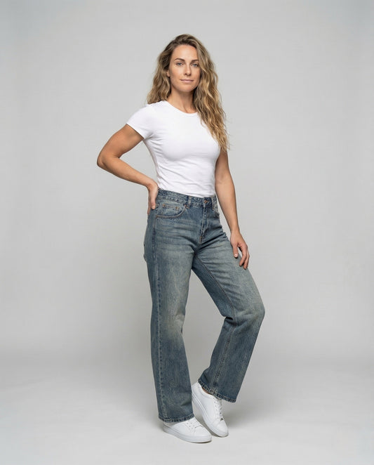 Damen Jeans Culotte Weites Bein - Eveloria
