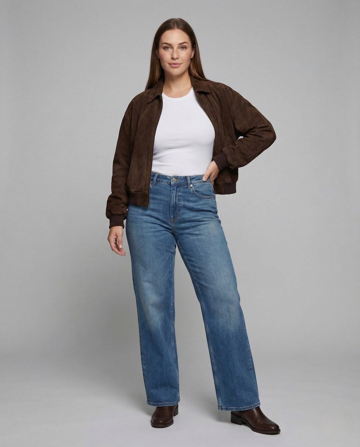 Damen Veloursleder Bomberjacke Weit wird zu:
Damen - Eveloria
