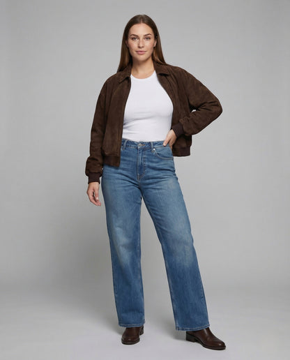 Damen Veloursleder Bomberjacke Weit wird zu:
Damen - Eveloria