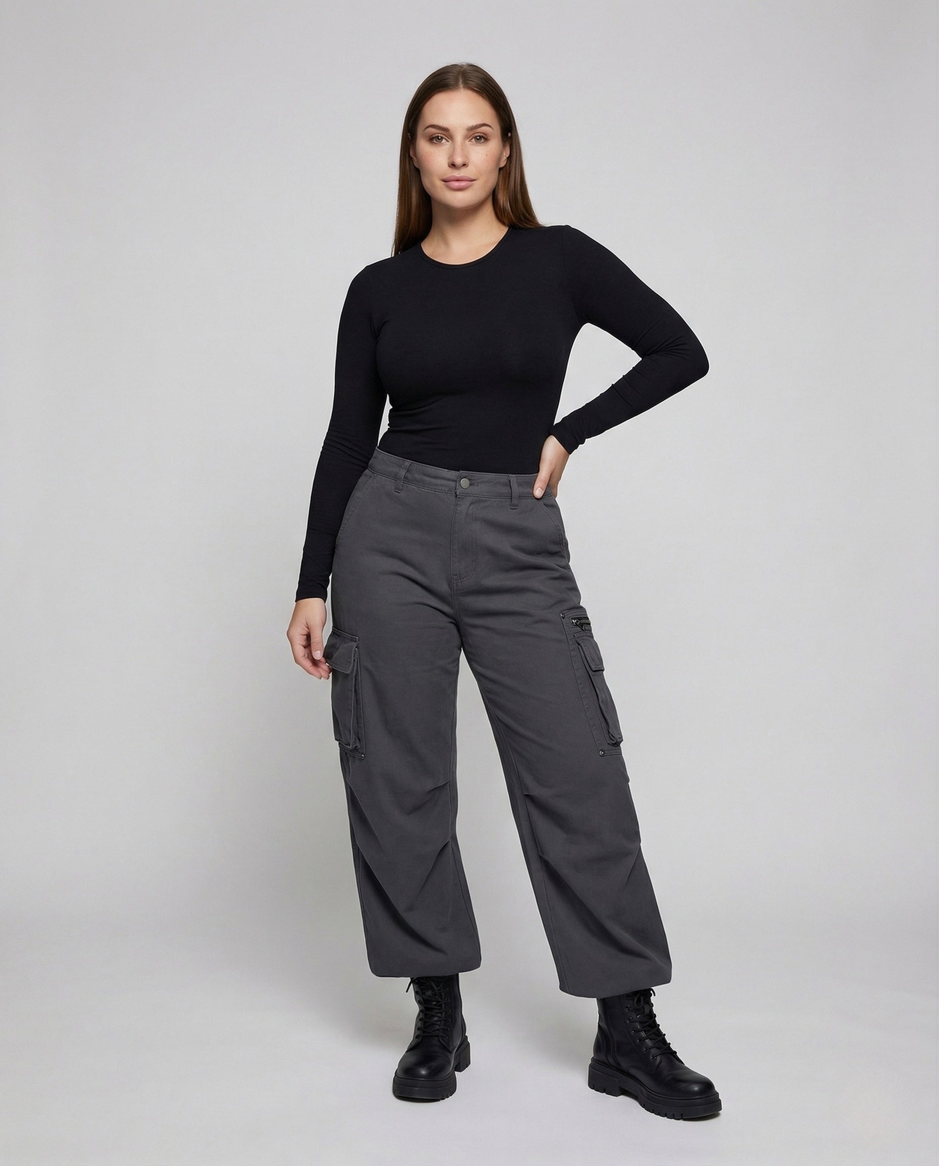 Damen High-Waist Cargohose - Eveloria