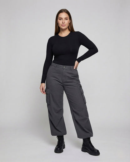 Damen High-Waist Cargohose - Eveloria