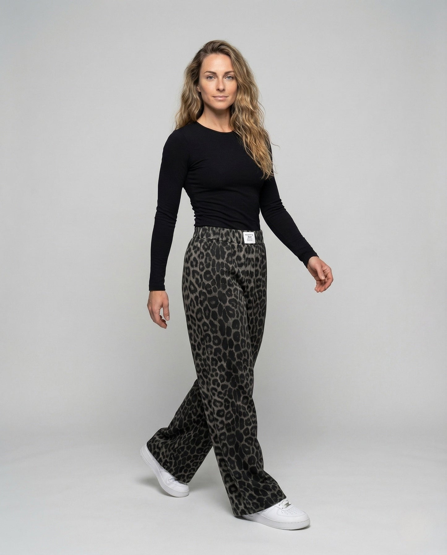 Damen Palazzo-Hose Satin Tiermuster - Eveloria