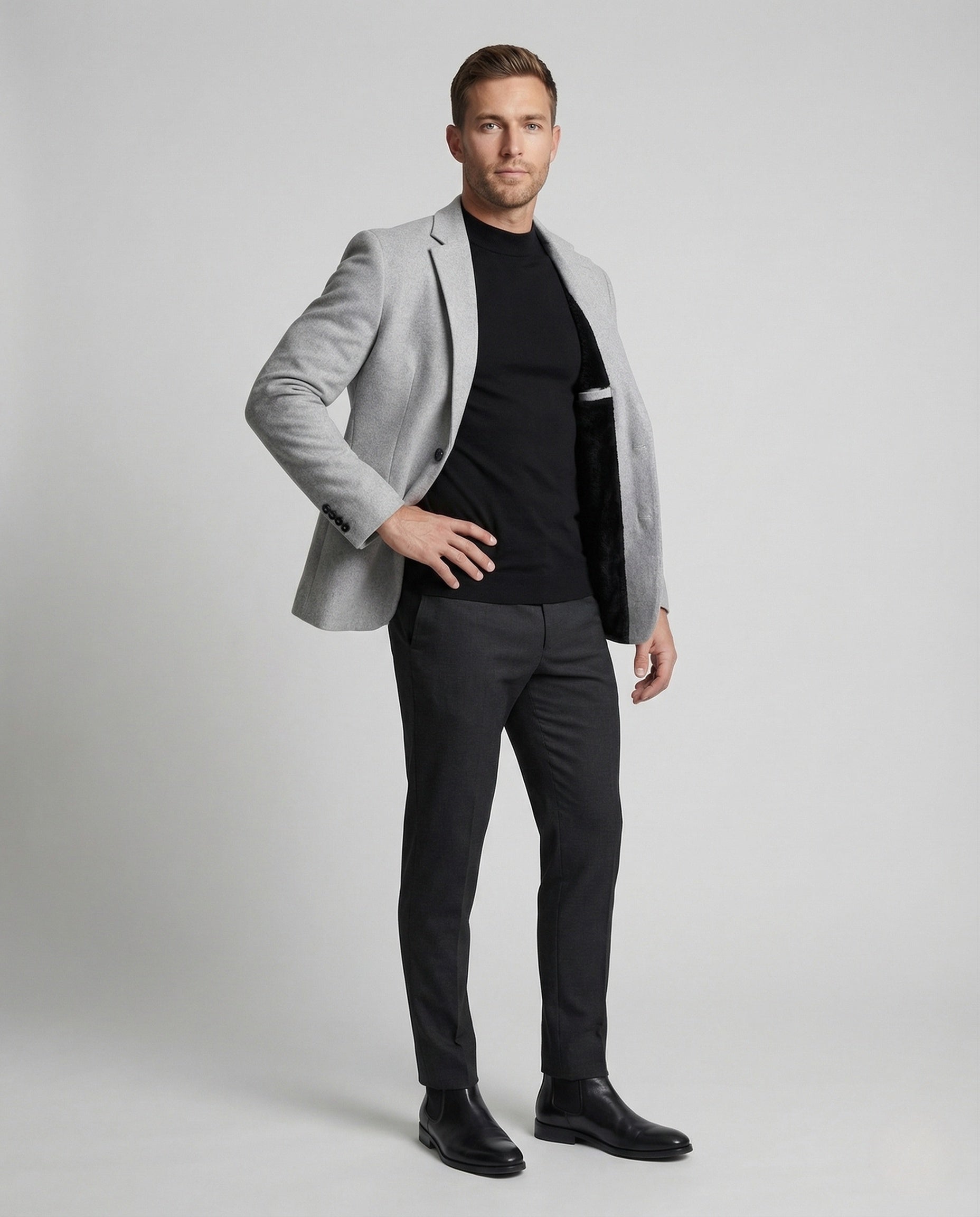 Herren Samt Blazer Mit Thermofutter - Eveloria
