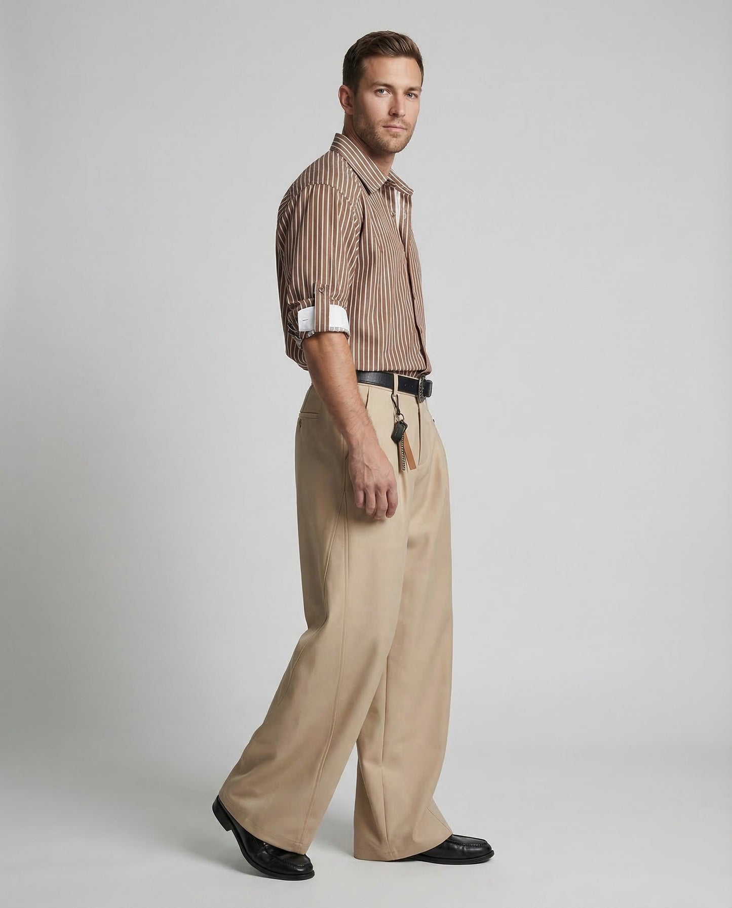 Herren High Waist Palazzo Hose - Eveloria